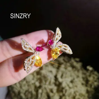 

SINZRY hotsale sweety cubic zircon cute bee stud earrings trendy lovely CZ jewelry accessory for female