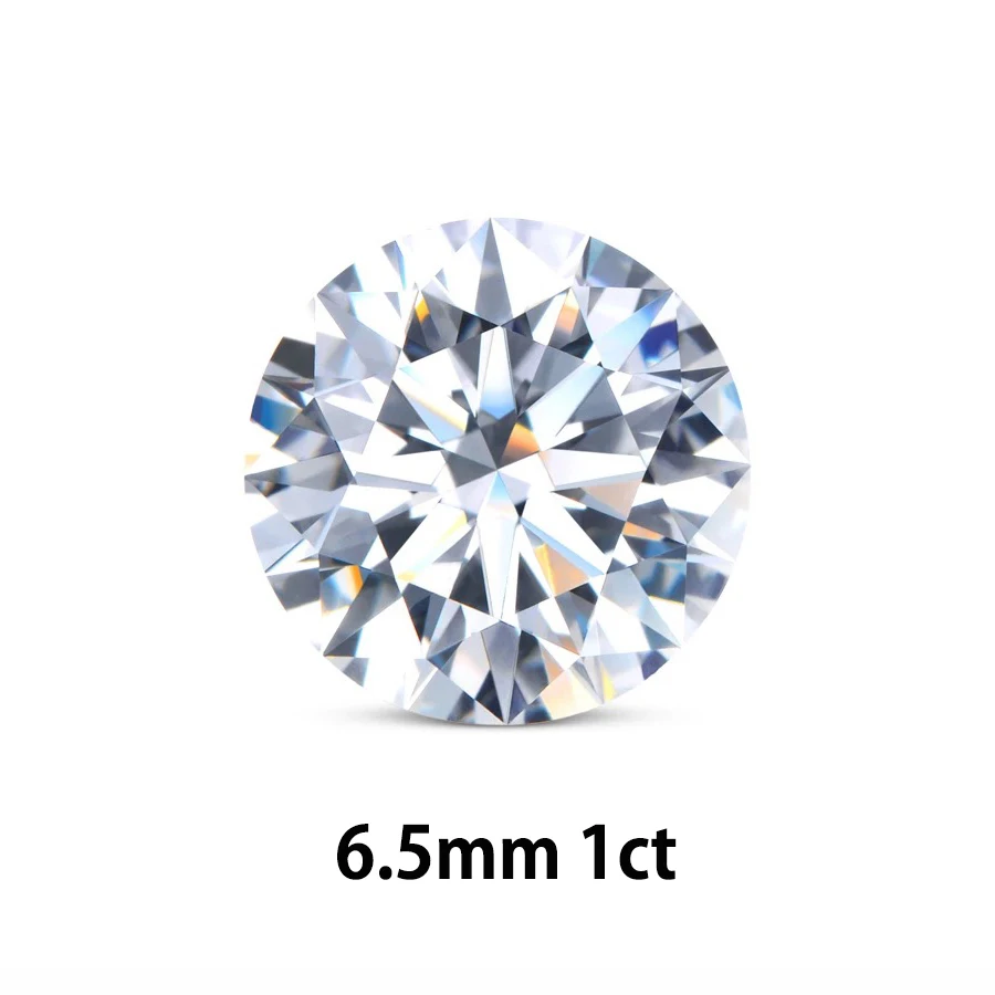 

High quality 1.0ct Carat 6.5mm E F Color Loose Moissanite Round Brilliant Cut Lab Diamond jewelry bracelet DIY material