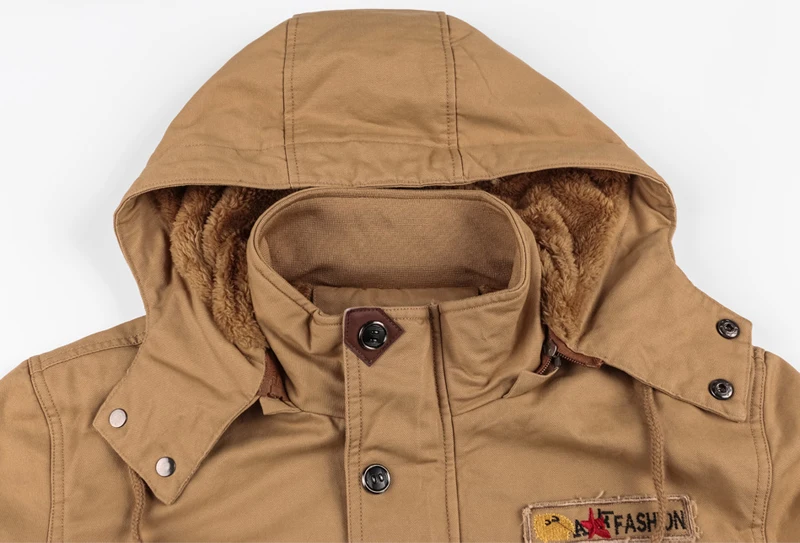 Новинка, зимняя куртка для мужчин, повседневное плотное тепловое пальто, армейская куртка пилота, куртки ВВС, куртка-карго, верхняя одежда, флисовая куртка с капюшоном, одежда 4XL