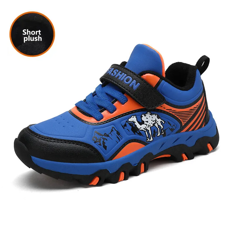 Сумка для занятий спортом на открытом воздухе походные ботинки подростков для альпинизма, трекинга обувь для мальчиков зимние ботильоны Детские классические кроссовки - Цвет: Синий