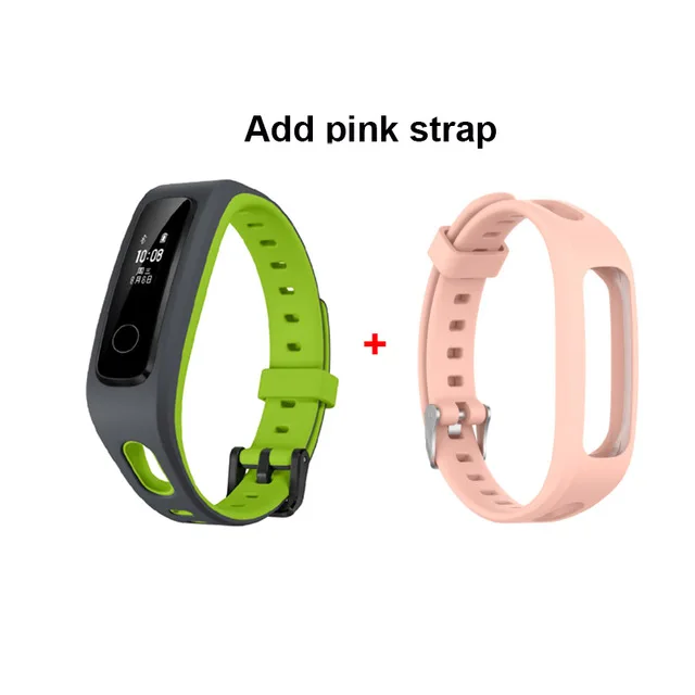 Huawei Honor Band 4 версия для бега умный Браслет 50 м Водонепроницаемый фитнес-трекер сенсорный экран уведомления о звонках браслет - Цвет: green n pink strap
