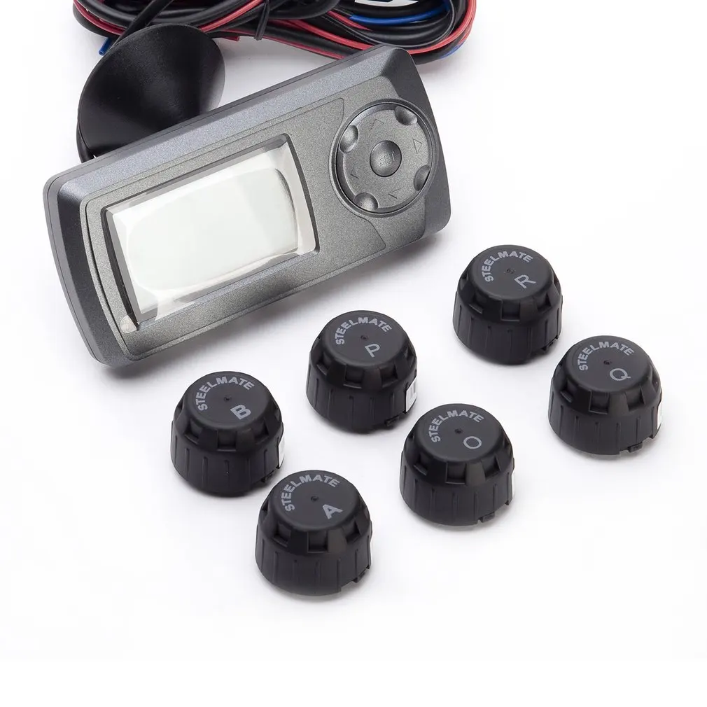 NewSTEEL MATE TP-81E 12~ 24V Грузовик система контроля давления в шинах внешний клапан-крышка Сенсор шин Давление монитор Системы с утечки Предупреждение