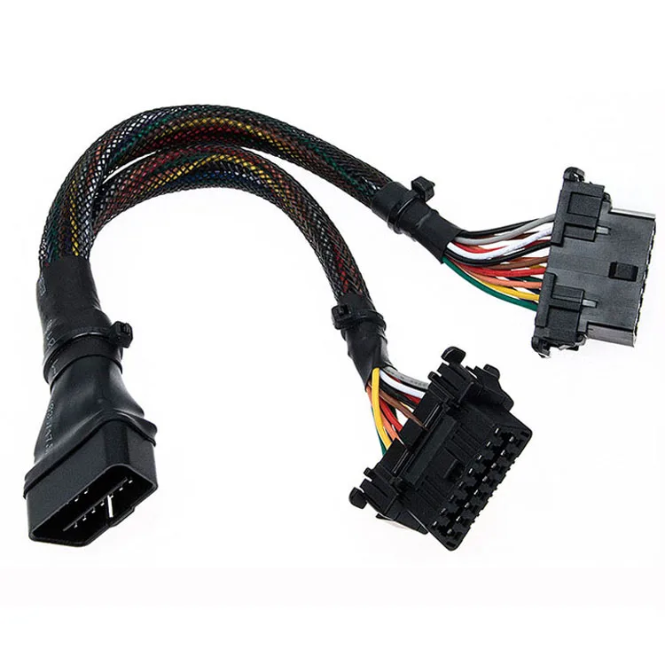 30 см/1FT OBD II OBD2 16 Pin Y разветвитель Удлинительный кабель, 1х штекер-2х Женский Удлинительный кабель разъем адаптера