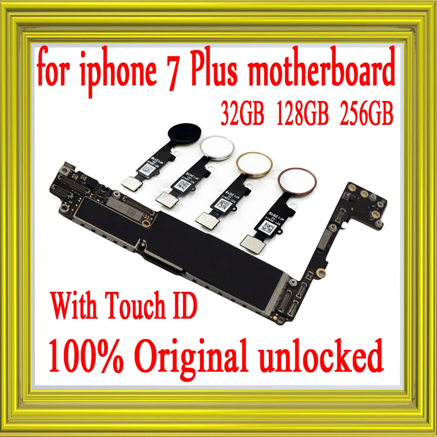 Заводская разблокировка материнская плата для iPhone 7 Plus 5,5 дюймов с/без Touch ID логическая плата 32 Гб 128 ГБ 256 ГБ