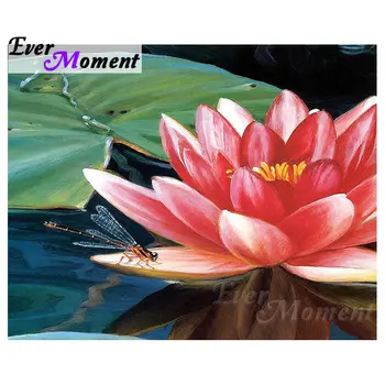 

Ever Moment Diamond Painting Kits Lotus Diamond Embroidery Full Square Resin Drills Hobby Handicrafts Art Home Decoration 4Y396