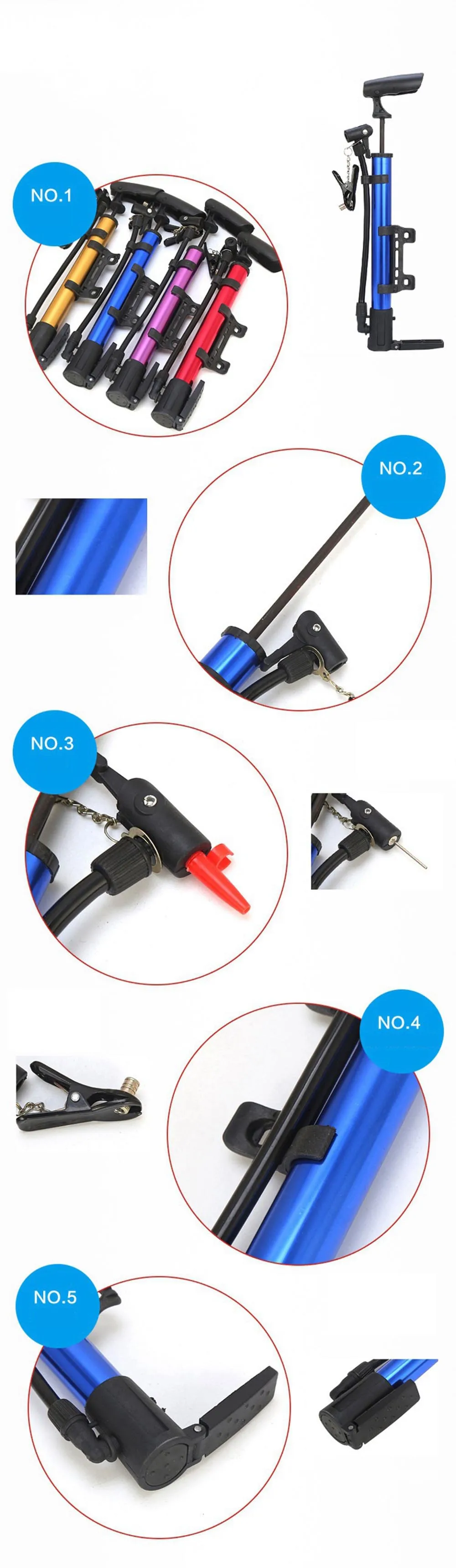 Portable Bicycle Tire Pump Aluminum Alloy MTB Mountain Road Bike Inflator Cycling Tyre Pump Hand Pressure Accessories BC0045 (7)