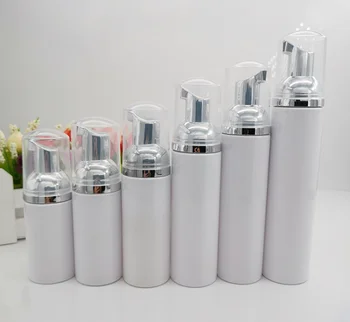 

10pcs/lot 30ml 60ml 80ml 100ml Mini Plastic Foaming Liquid Soap Dispenser silver Pump Bottles Travel empty foam pump bottle