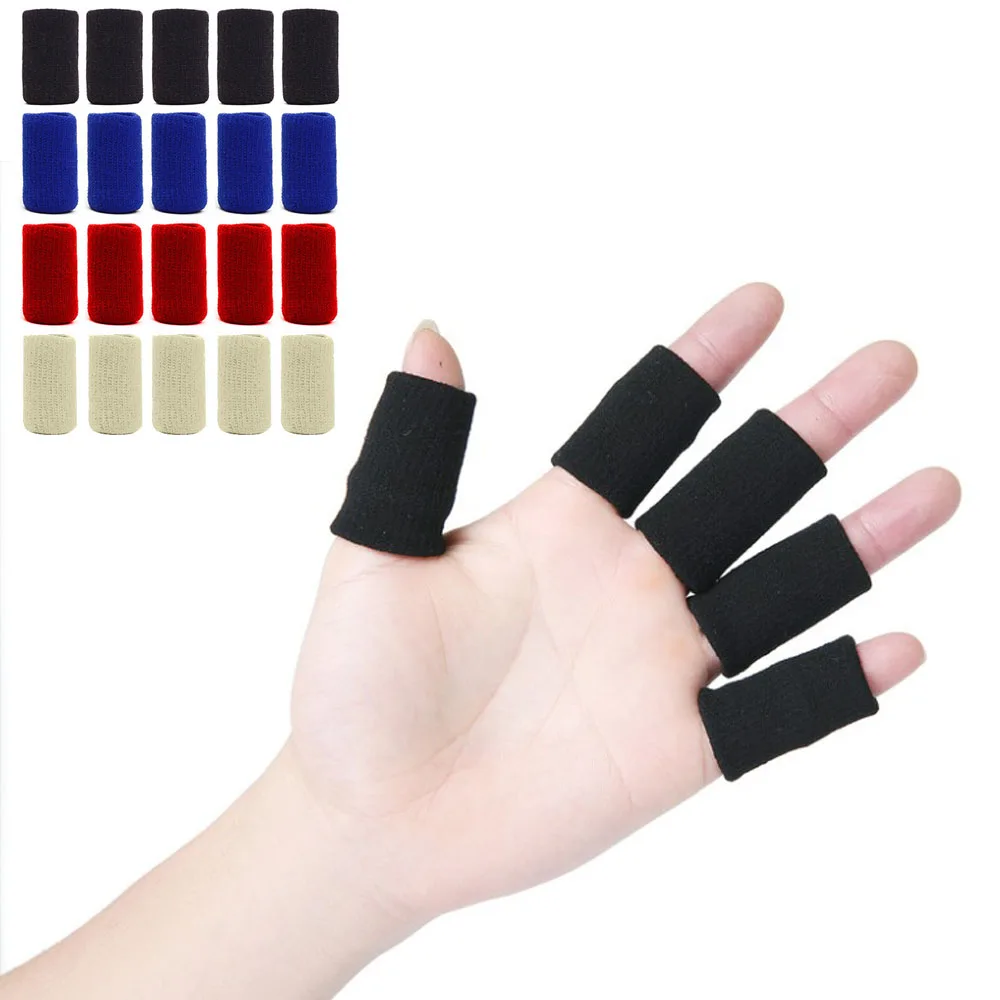 10pcs/set Finger Sleeve Guard Fingerstall Protect Finger Support Wrap Bands Fitness Gym Thumb Protector Basketball Volleyball