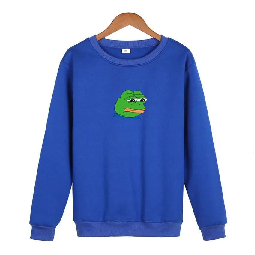 O-Neck Hoodie Sad Frog Print Mens Fashion Brand Sweatshirt Men Women Hoodie Pullover New Autumn Hip Hop Streetwear hoody