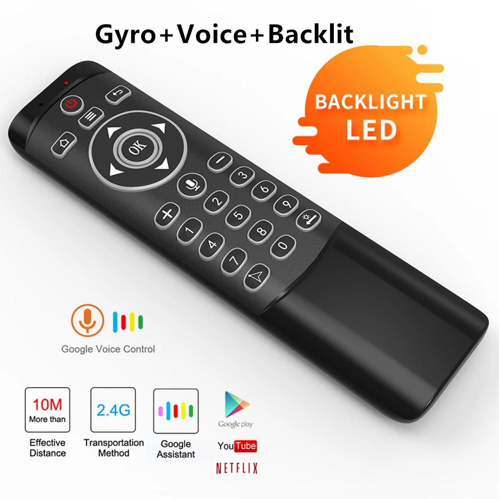 voice gyro Backlit L8star голосового дистанционного управления подсветкой Беспроводной Fly Air mouse Google микрофон ИК-обучения 6-осевой гироскоп для Android ТВ коробка - Цвет: voice gyro Backlit