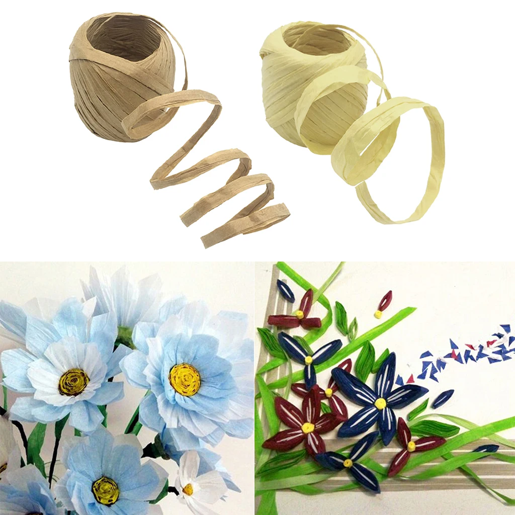 pack Of 2 Raffia Paper Ribbon Wedding Party Box Wrapping Hanging Tags Twine Paper Raffia Roll 22 Yards