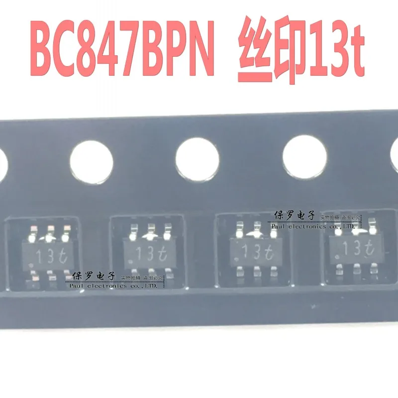 

10 шт., 100% оригинальный новый транзистор BC847BPN BC847, Шелковый экран 13t SOT-363, в наличии