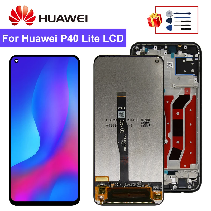 ЖК экран с дигитайзером для Huawei P40 Lite сенсорный 6 4 дюйма Nova 6SE p40 lite nova 6se детали в сборе рамкой|Экраны мобильных