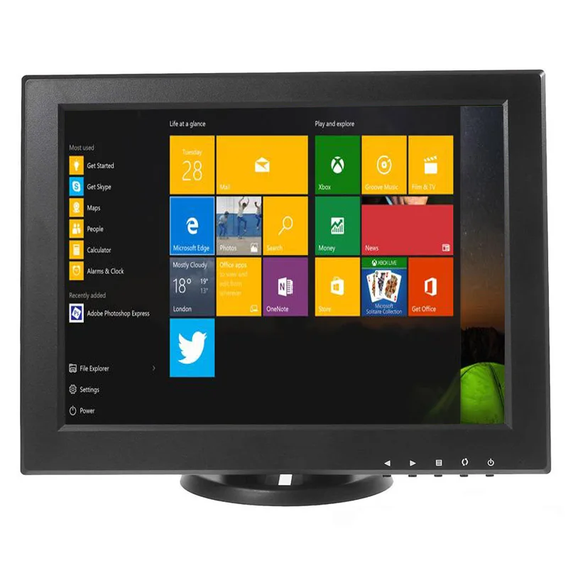 12 inch stand alone tft cctv monitor dc 12v lcd monitor with av vga hdmi input and speakers