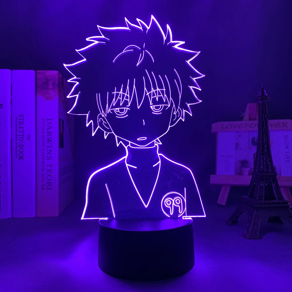 3d Светодиодная лампа для спальни Hunter X Killua акриловый ночсветильник декора