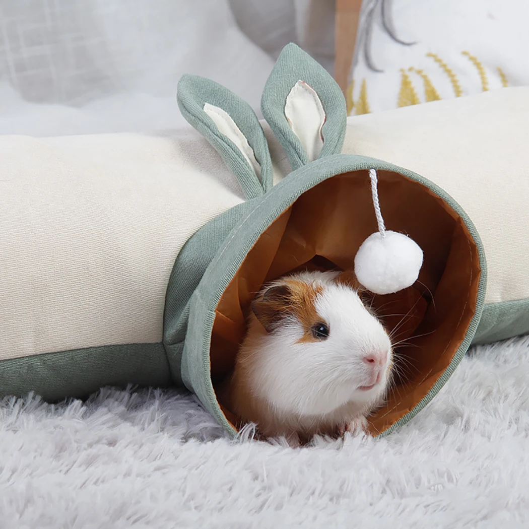 

Creative Pet Tunnel Hamster Interactive Collapsible Rabbit Tunnel Small Pet Tube For Guinea Pigs Linen Polyester Pet Supplies