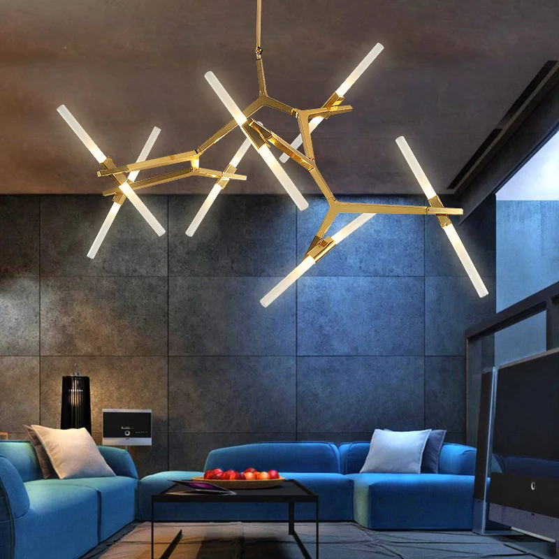 crystal ball chandelier Nordic  LED Chandelier for Dining Room Gold Black 6/10/14/20 Heads adjustable branch chandelier Living Room Restaurant glass chandelier