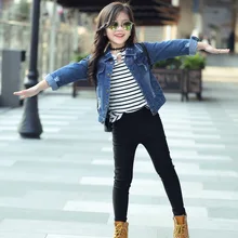 Узкие брюки для девочек, весенние детские обтягивающие универсальные Капри, леггинсы для девочек