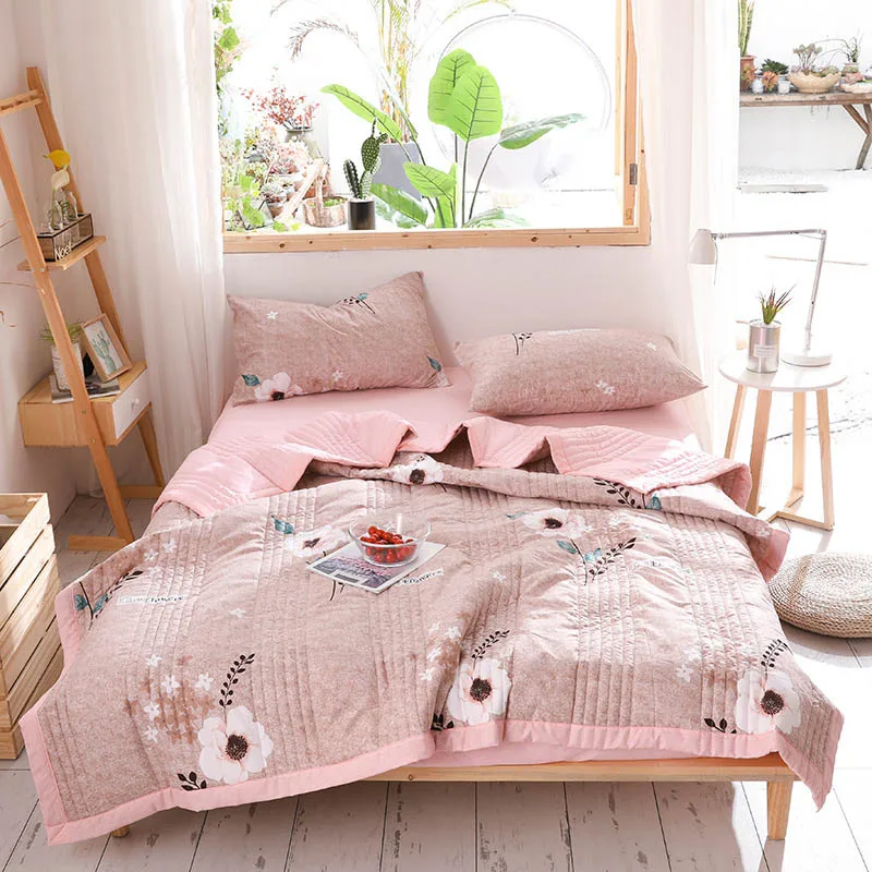 Summer Quilted Blanket Thin Comforter Bedspread for Double Bed Air Condition Quilt for Student Car Kids Adult Bed Cover