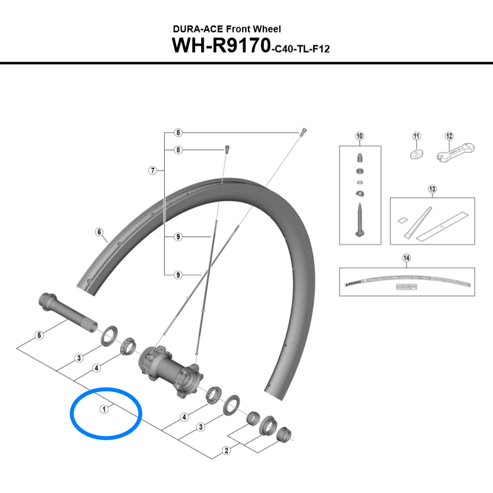 Shimano Y0as98010 Whr9170f12 Complete Hub Axle Bicycle Hubs