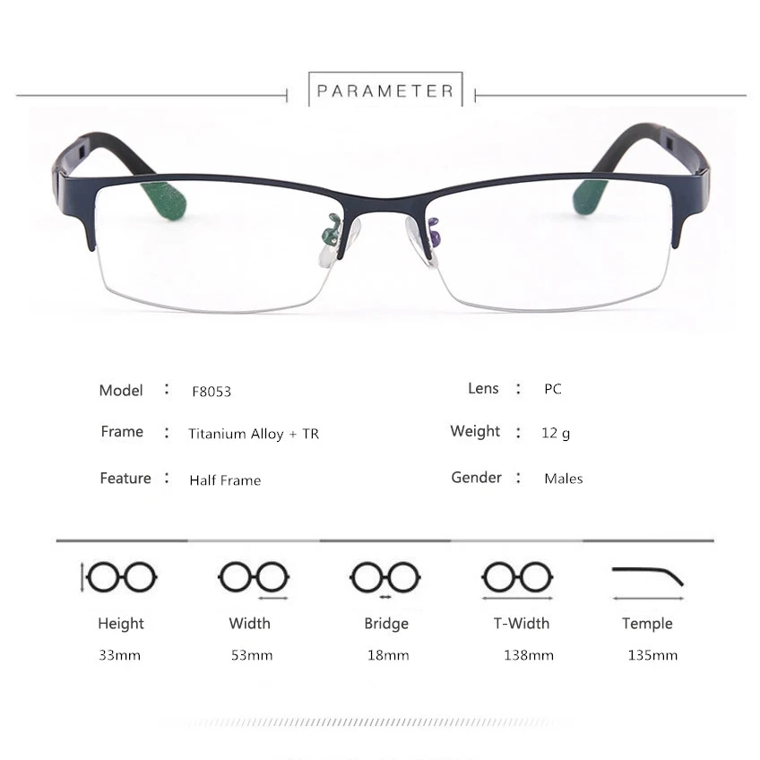 Деловые мужские оправы для очков по рецепту, титановый сплав+ TR полуоправа, близорукость, дальнозоркость, оптические линзы, оправы для очков