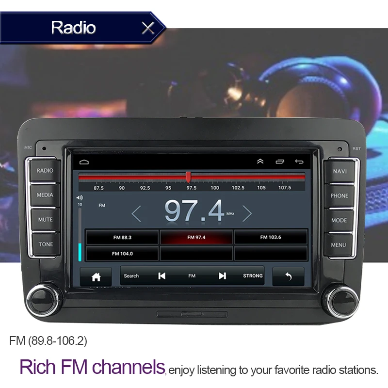 2 Din 7 Зеркало Ссылка дюймов gps навигация для Apple стерео радио Wifi для Bora Golf VW Polo Volkswagen Passat B6 B7 Touran