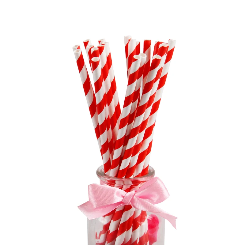 25 шт./лот, бумажные соломинки в оранжевую полоску для детей, день рождения, подарок для мальчиков и девочек, вечерние украшения - Цвет: 2