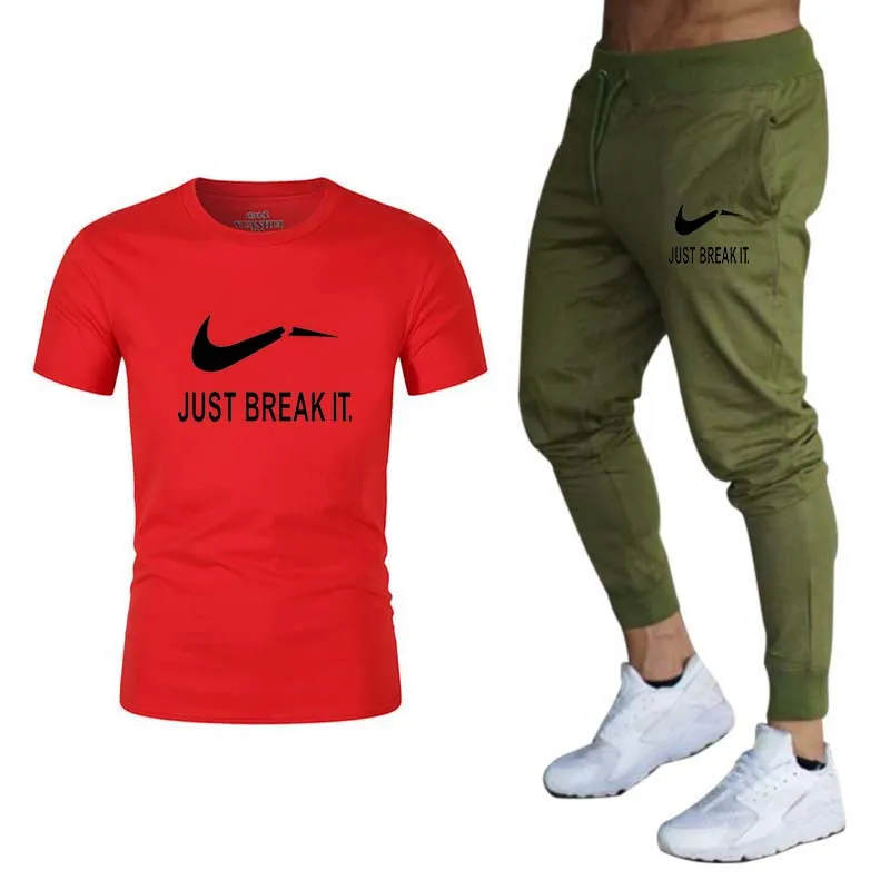 

New men's sports suit running suit breathable T-shirt short paragraph + loose stretch sports pants jogging fitness training
