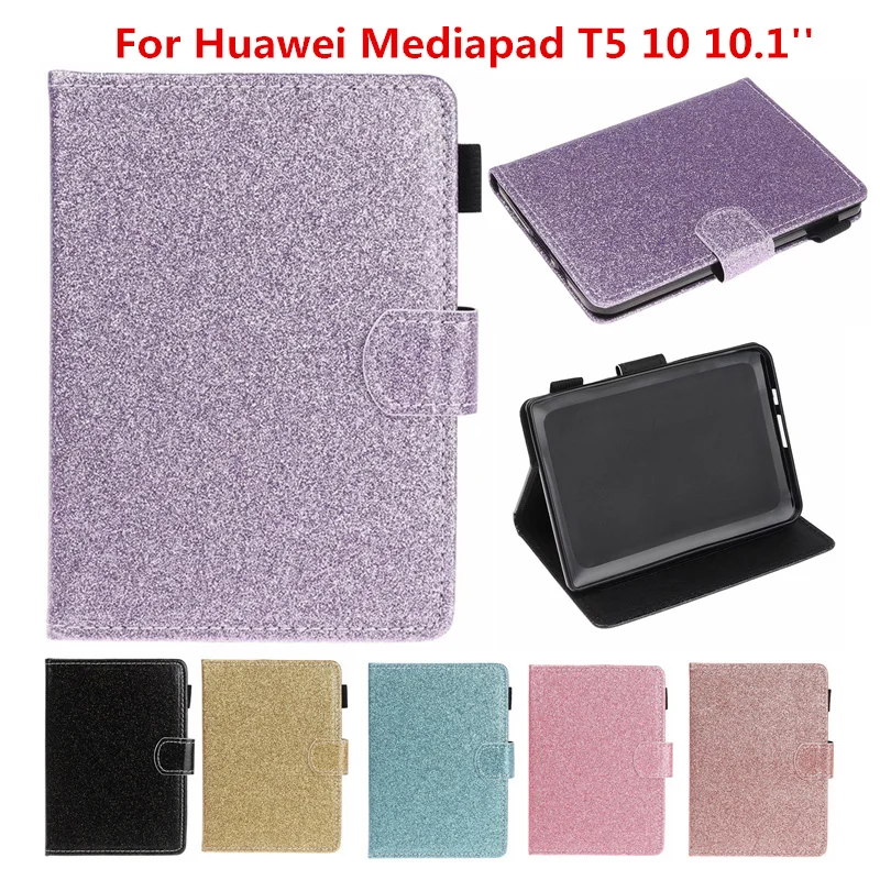 Чехол для huawei MediaPad T5, 10,1 дюймов, блестящий, блестящий, магнитный, складной, с подставкой, чехол для huawei T5, чехол AGS2-W09/L09/L03/W19