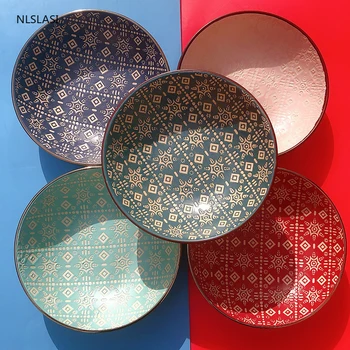 

NLSLASI simple nordic style 8 inch ceramic plate net celebrity household dish large bowl tableware dinner plate salad bowl