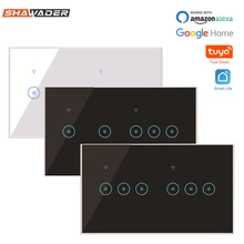 Wi fi inteligente interruptor de luz parede vidro painel toque sem fio interuptor 4/5/6 gang wirelessremote tuya alexa google casa