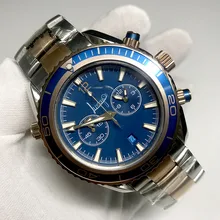 Роскошные часы с синим циферблатом, с автоматическим заводом, гладкие, секундная стрелка, морские часы master, нержавеющая сталь, качество AAA