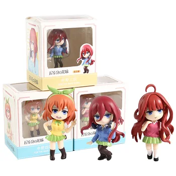 

The Quintessential Quintuplets Nakano Miku Itsuki Yotsuba Q Version PVC Figures Toys 3pcs/set