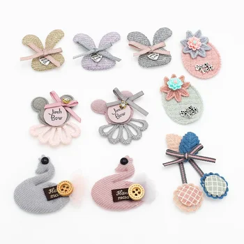 

10Pcs New Multi style Padded Patches Kawaii with Bow Rhinestone Appliques for Clothes Leggings Crafts DIY Hairpin Decor