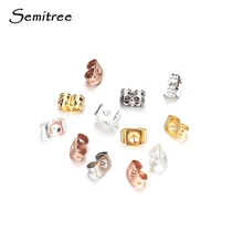 Semitree, 100 шт., серьги из нержавеющей стали розового золота, задние серьги, пробки, сделай сам, серьги, фурнитура для ручной работы, рукоделие, изготовление ювелирных изделий