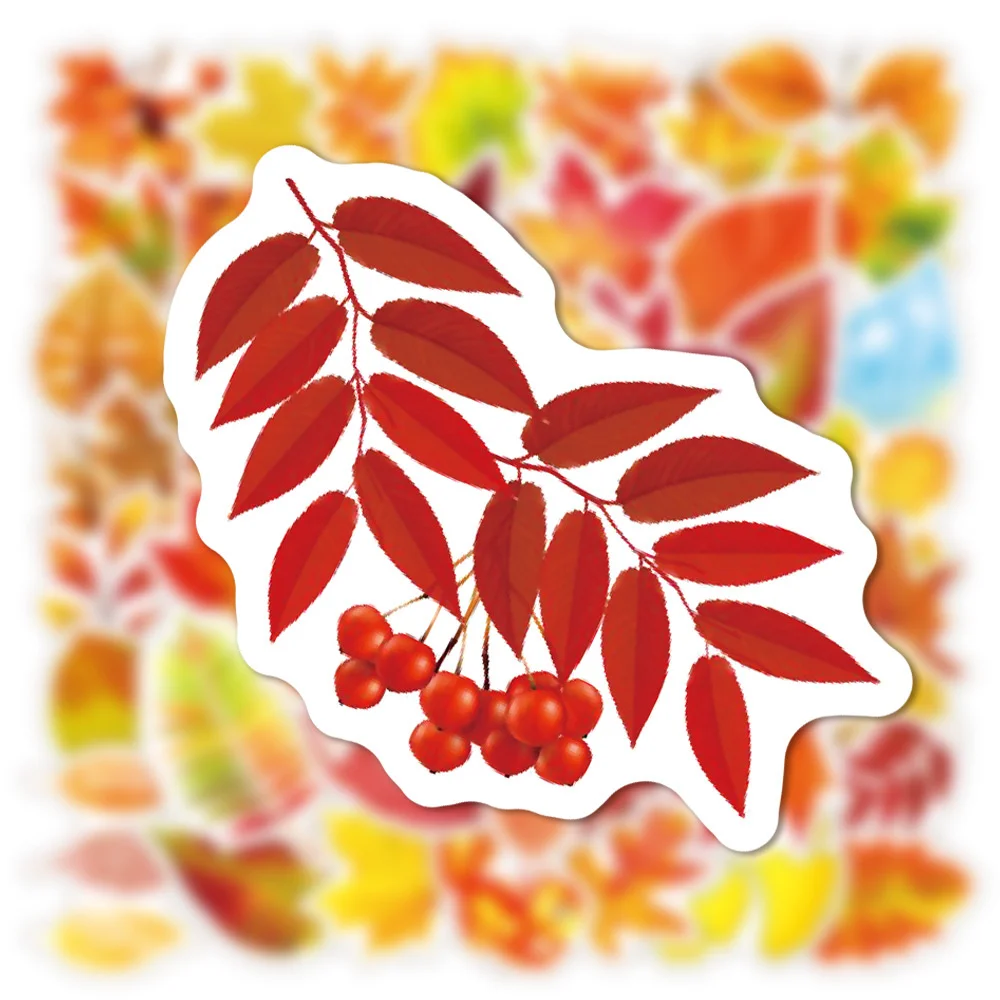 10/30/50PCS Autumn Leaves Maple Leaf Fall Graffiti Sticker Laptop Water Cup Waterproof Luggage Sticker Wholesale