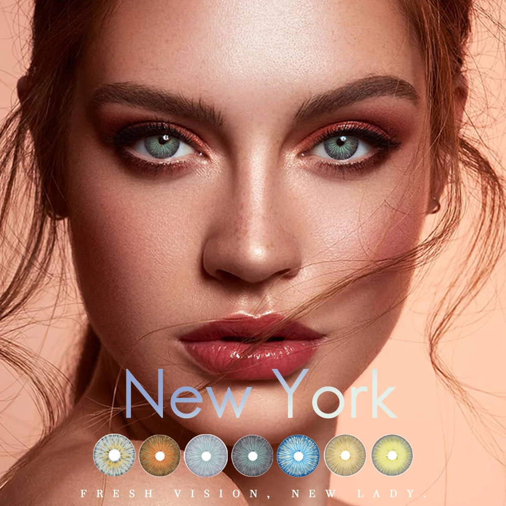 LAREEN 2pcs/pair Colored Contact Lenses New York Series Eye Small