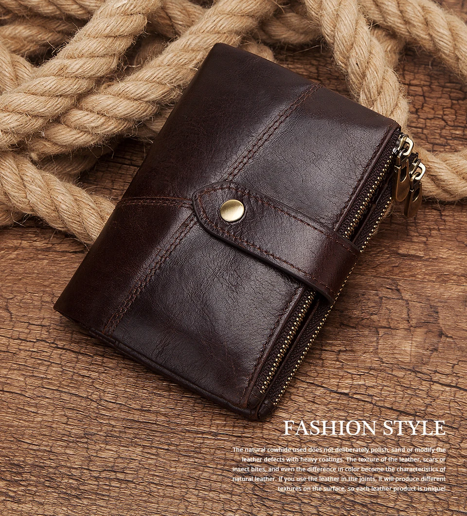 Genuine Leather Women Wallet GZCZ Casual Men Wallet Women Long Wallet In Women`s Wallet and Purses Retro Rfid Women Short Wallet