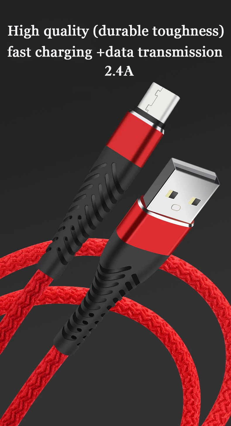 Usb кабель для быстрой зарядки и передачи данных с нейлоновой оплеткой, зарядное устройство, кабель для зарядки типа c, micro usb, iphone, samsung Galaxy S10, S10E, S9, S8, Note