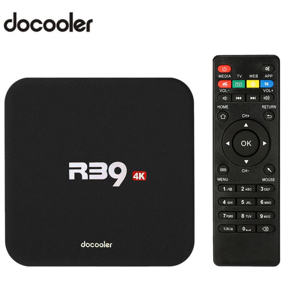 Docooler R39 Smart Android 8,1 ТВ приставка RK3229 четырехъядерный UHD 4K 2 ГБ/16 Гб WiFi H.265 HD медиаплеер PK x96 x96mini