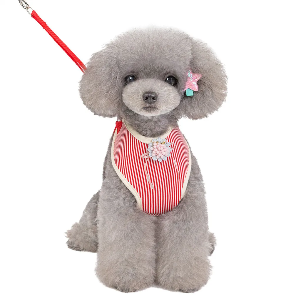 Pet Dog Harness Leash Set Adjustable Breathable Puppy Vest Harness Walking Lead Leash For Dog Soft Chest Strap Pet#0812