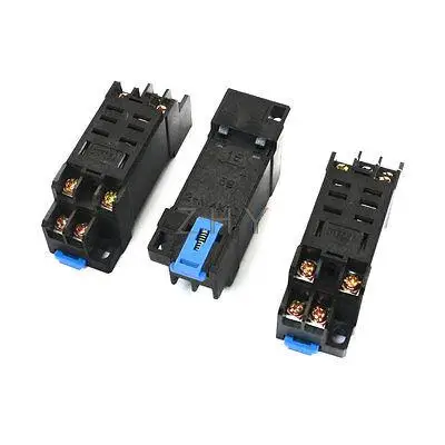 

3 Pcs 35mm DIN Rail Track 8 Pins Power Relay Socket Base DTF08A