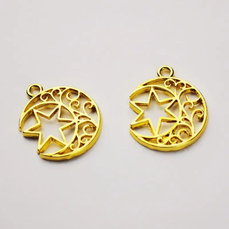 Free shipping 10 Pcs DIY Filler Frame Moon Star Hollow Epoxy Resin Crafts Handmade Jewelry Making Pendant