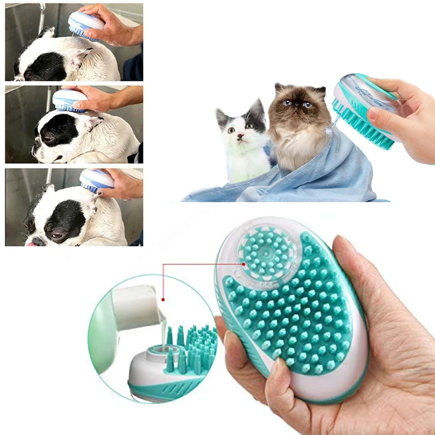 Pet bath brush Multifunction Cat Dog brush Shampoo Massage Brush Shower Hair Removal Comb For Cats Pet Cleaning Grooming Tool