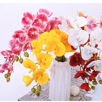 

Two-headed feel Phalaenopsis Moisturizing Phalaenopsis 3D printing Artificial flower European flower Home decoration flower silk