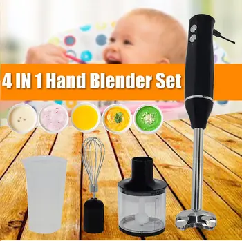 

4-in-1 Stainless Steel 2-Speeds Immersion Electric Blender Food Mixer Kitchen Vegetable Meat Grinder 400ml Chopper Whisk Sonifer