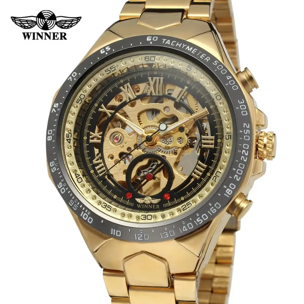 

WINNER Automatic Mechanical Watches Top Brand Luxury Mens Wrist Watch Men Military Sport Clock Male Business Skeleton Clocks Hot