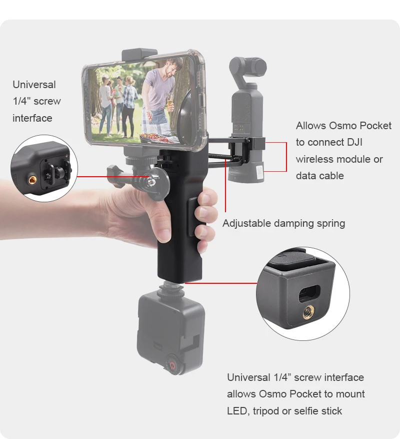 Z-Axis DJI OSMO Карманный Набор карданный складной ручной захват для DJI OSMO Карманный карданный стабилизатор кронштейн видеокамера аксессуары