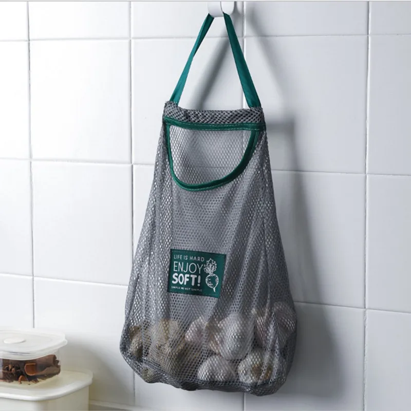 Mesh Net Bag String Shopping Bag Reusable Fruit Vegetables Storage Handbag 1pc 