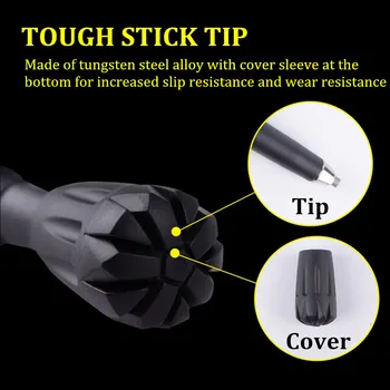 65-135cm Carbon Fiber External Quick Lock Trekking Pole Hiking Collapsible Stick Nordic Walking Stick Shooting Crutch Senderismo 4